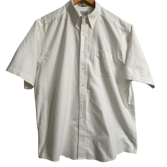 L.L. Bean Other - L.L. Bean White Short Sleeve Button Down Shirt 17 REG Traditional Fit XL